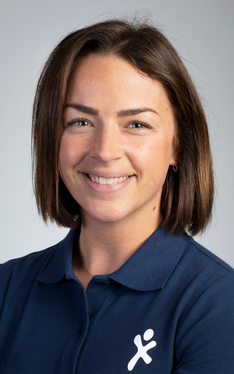 Iris Lamers, oncologie- en oedeemfysiotherapeut. Betrokken bij Fysio Fitness, Oncologische revalidatie en Steunkousen.
